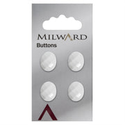Milward Ovalen Knoop Wit 15mm (4 stuks)