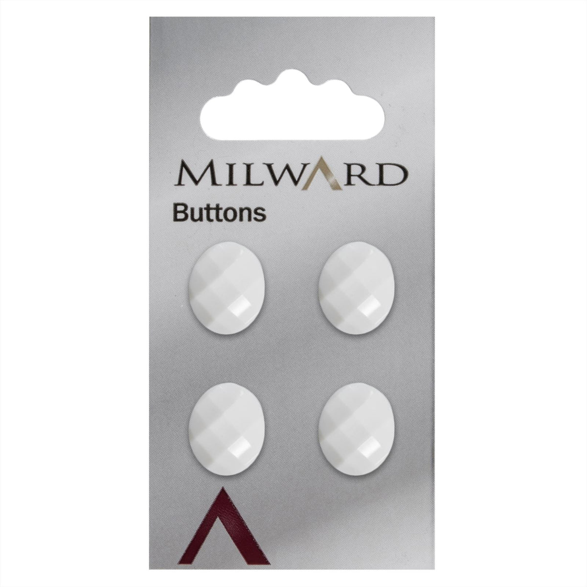 Milward Ovalen Knoop Wit 15mm (4 stuks)