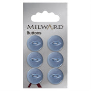 Milward Parelmoer Knoop Blauw 16mm (6 stuks)