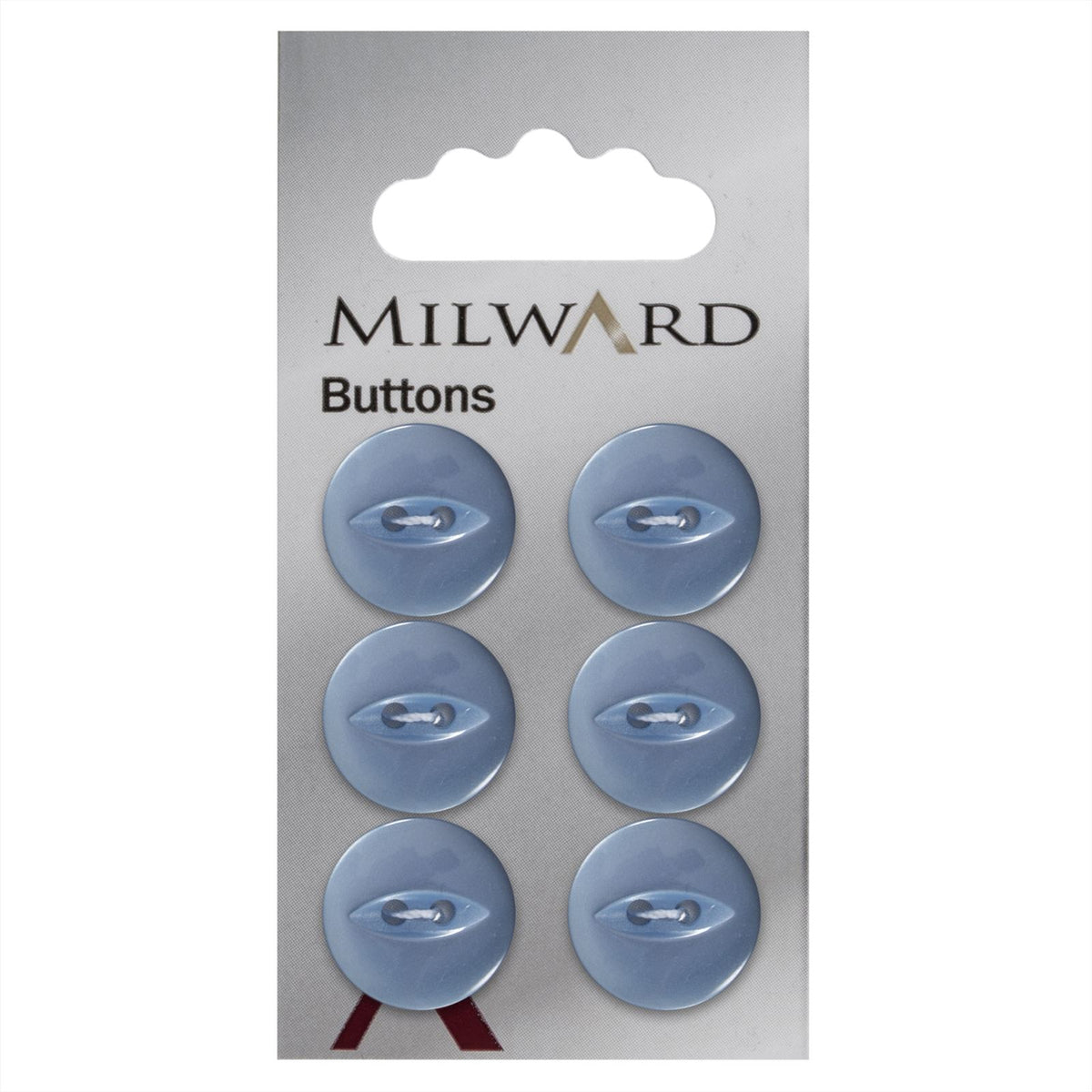 Milward Parelmoer Knoop Blauw 16mm (6 stuks)