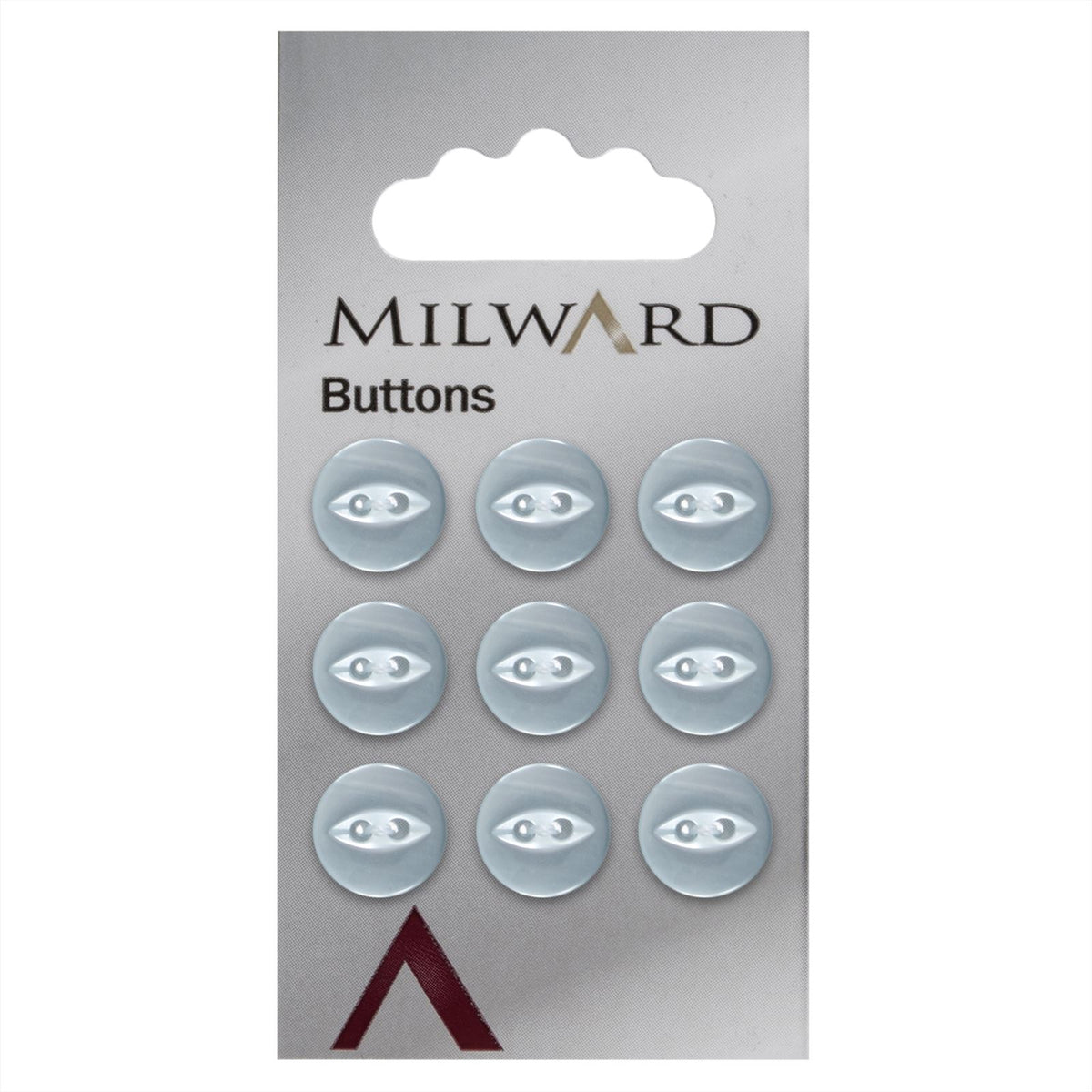 Milward Parelmoer Knoop IJsblauw 11mm (9 stuks)