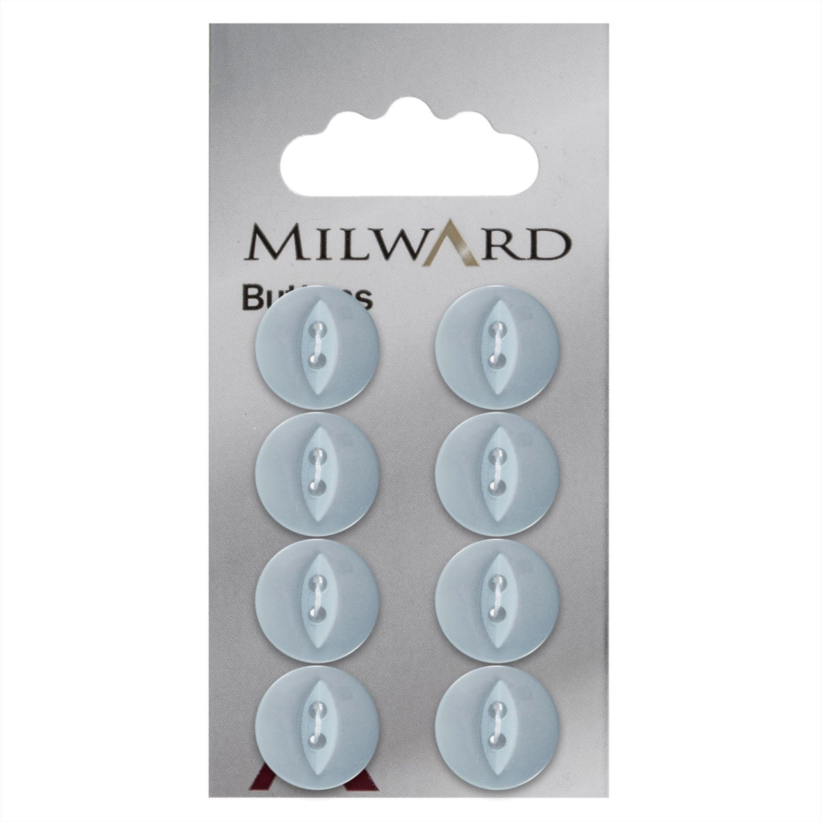 Milward Parelmoer Knoop IJsblauw 13mm (8 stuks)