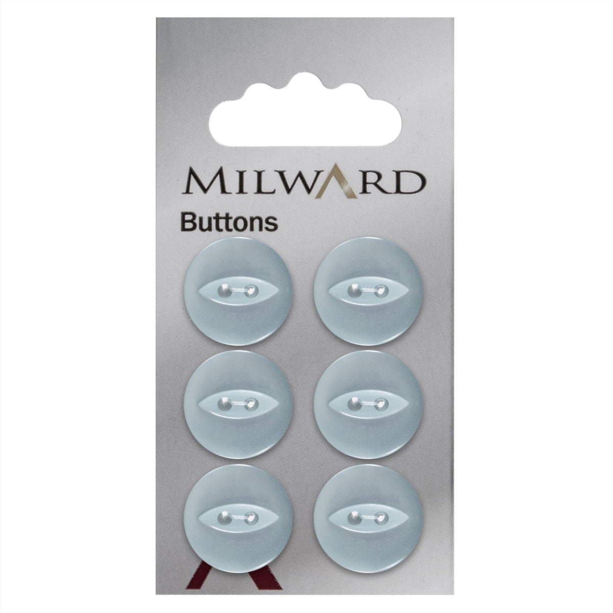Milward Parelmoer Knoop IJsblauw 16mm (6 stuks)