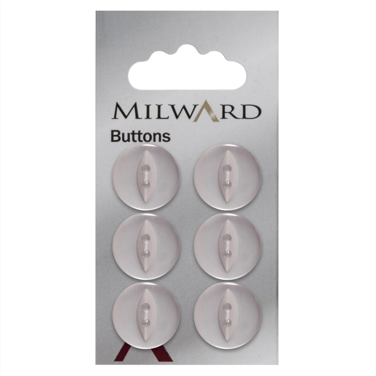 Milward Parelmoer Knoop Lichtroze 16mm (6 stuks)