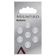 Milward Parelmoer Knoop met Extra Rondje Wit 11mm (7 stuks)