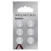 Milward Parelmoer Knoop met Extra Rondje Wit 13mm (6 stuks)