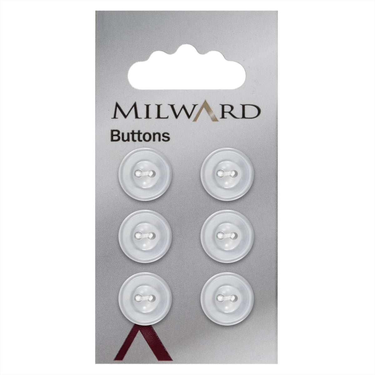 Milward Parelmoer Knoop met Extra Rondje Wit 13mm (6 stuks)