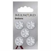 Milward Parelmoer Knoop met Ster Wit 17mm (5 stuks)