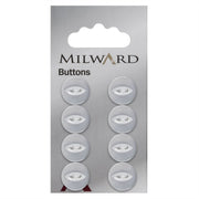 Milward Parelmoer Knoop Rond met Ellips Wit 13mm (8 stuks)