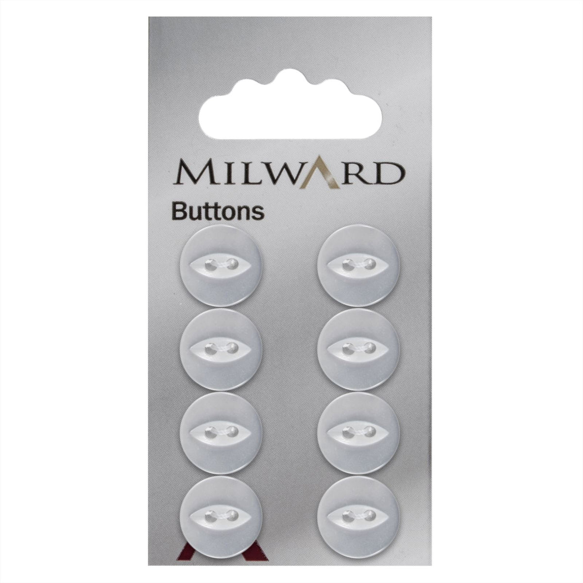 Milward Parelmoer Knoop Rond met Ellips Wit 13mm (8 stuks)