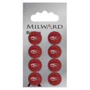 Milward Parelmoer Knoop Rood 13mm (8 stuks)