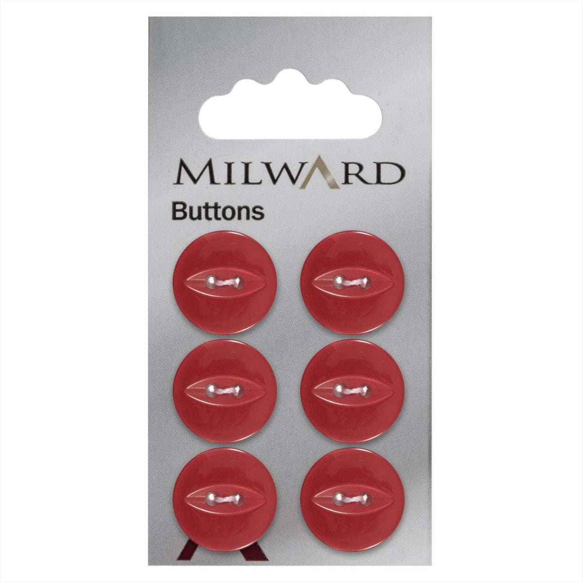 Milward Parelmoer Knoop Rood 16mm (6 stuks)