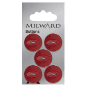 Milward Parelmoer Knoop Rood 19mm (5 stuks)