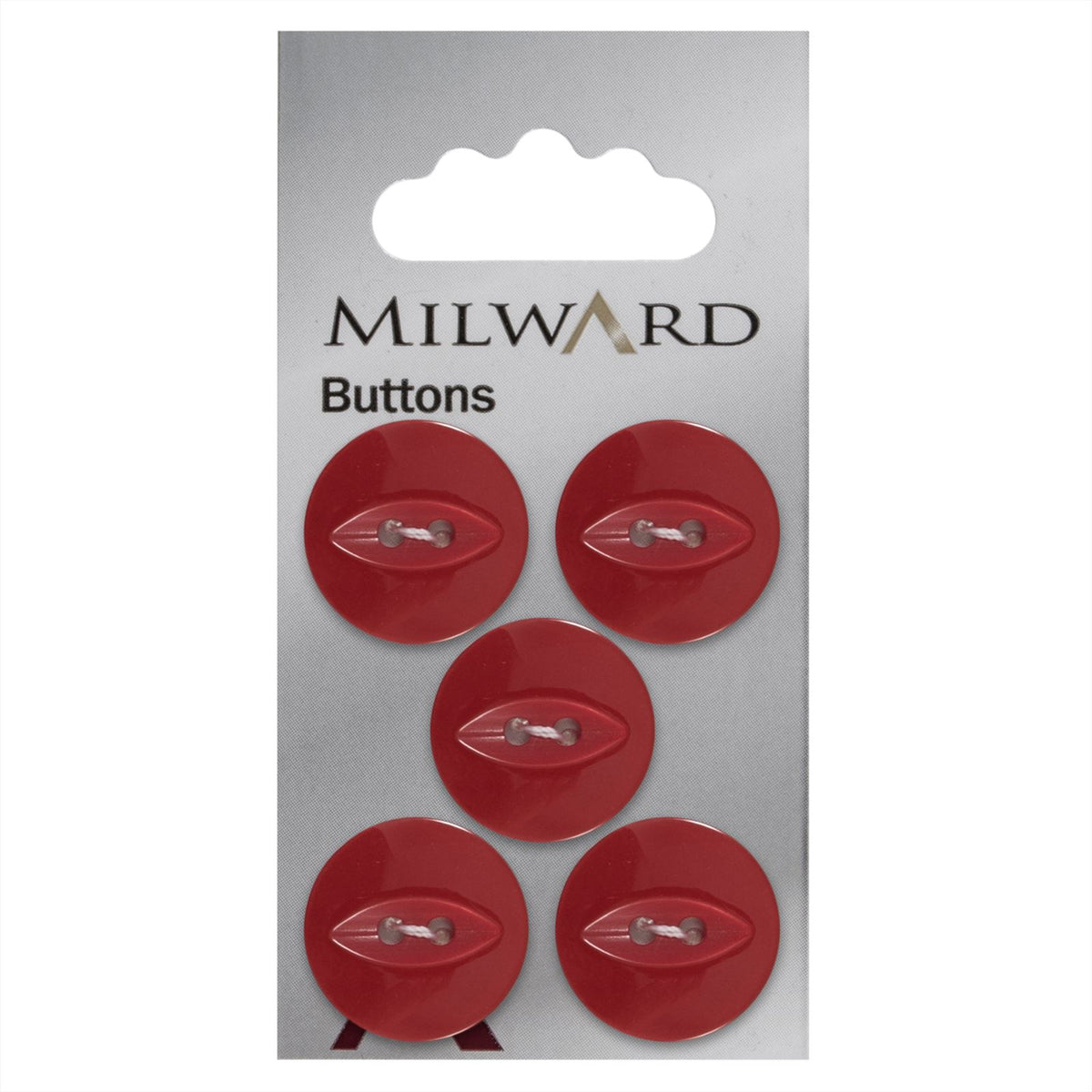 Milward Parelmoer Knoop Rood 19mm (5 stuks)
