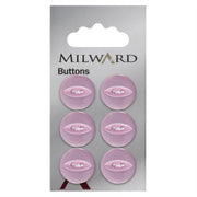 Milward Parelmoer Knoop Roze 16mm (6 stuks)