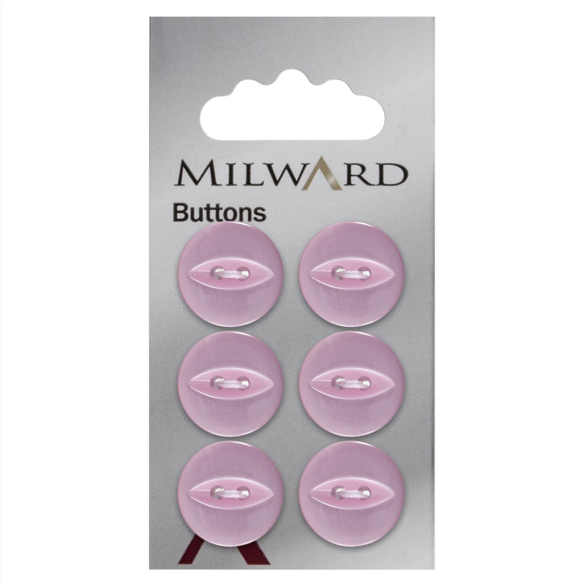 Milward Parelmoer Knoop Roze 16mm (6 stuks)