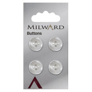 Milward Parelmoer Knoop Wit 15mm Vier Gaten (4 stuks)