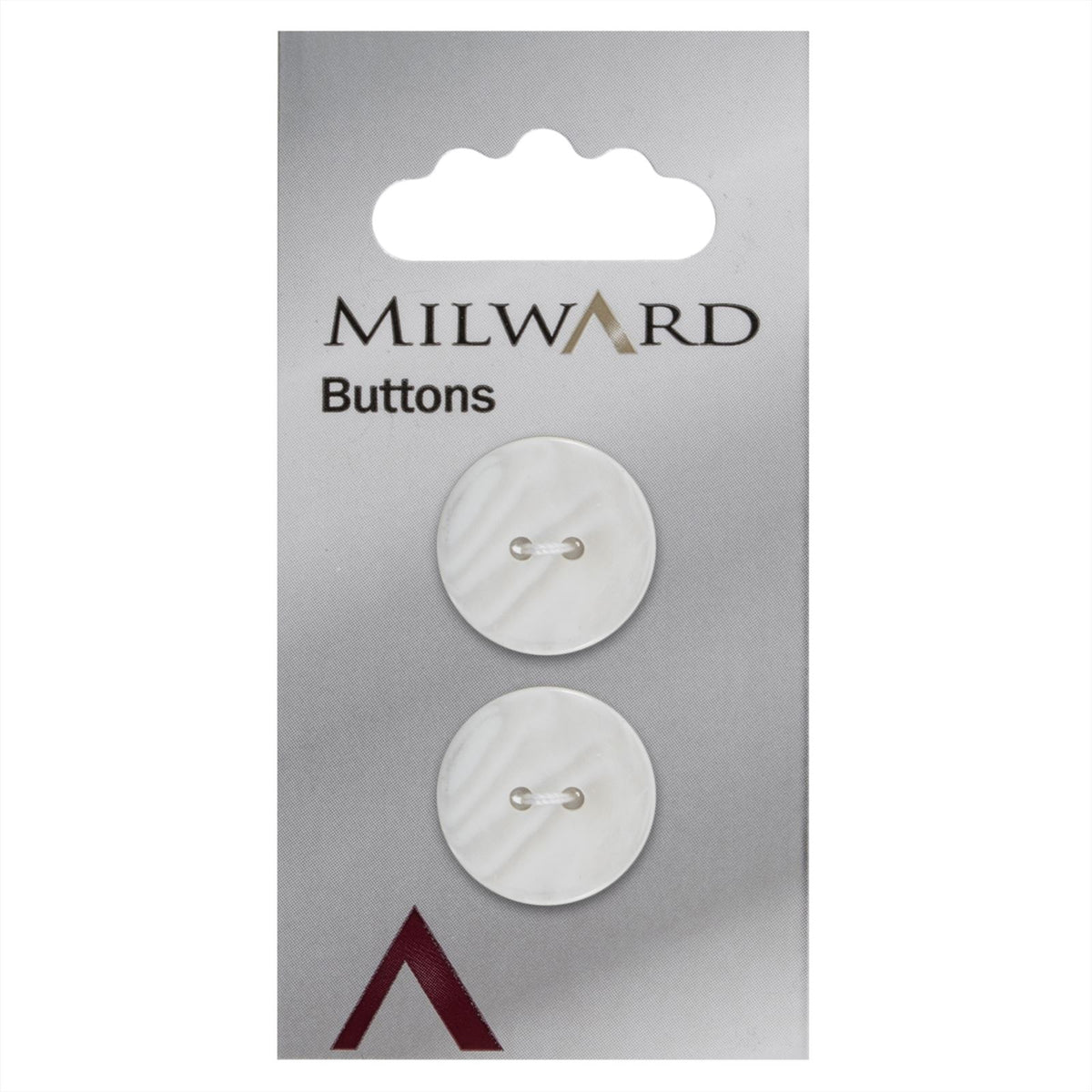 Milward Parelmoer Knoop Wit 20mm (2 stuks)