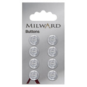 Milward Parelmoer Knoop Wit Glanzend 11mm (8 stuks)