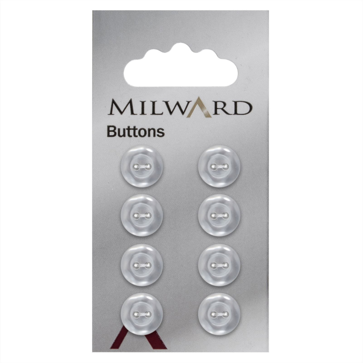 Milward Parelmoer Knoop Wit Glanzend 11mm (8 stuks)