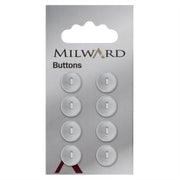 Milward Parelmoer Knoop Wit Glanzend Smalle Rand 11mm (8 stuks)