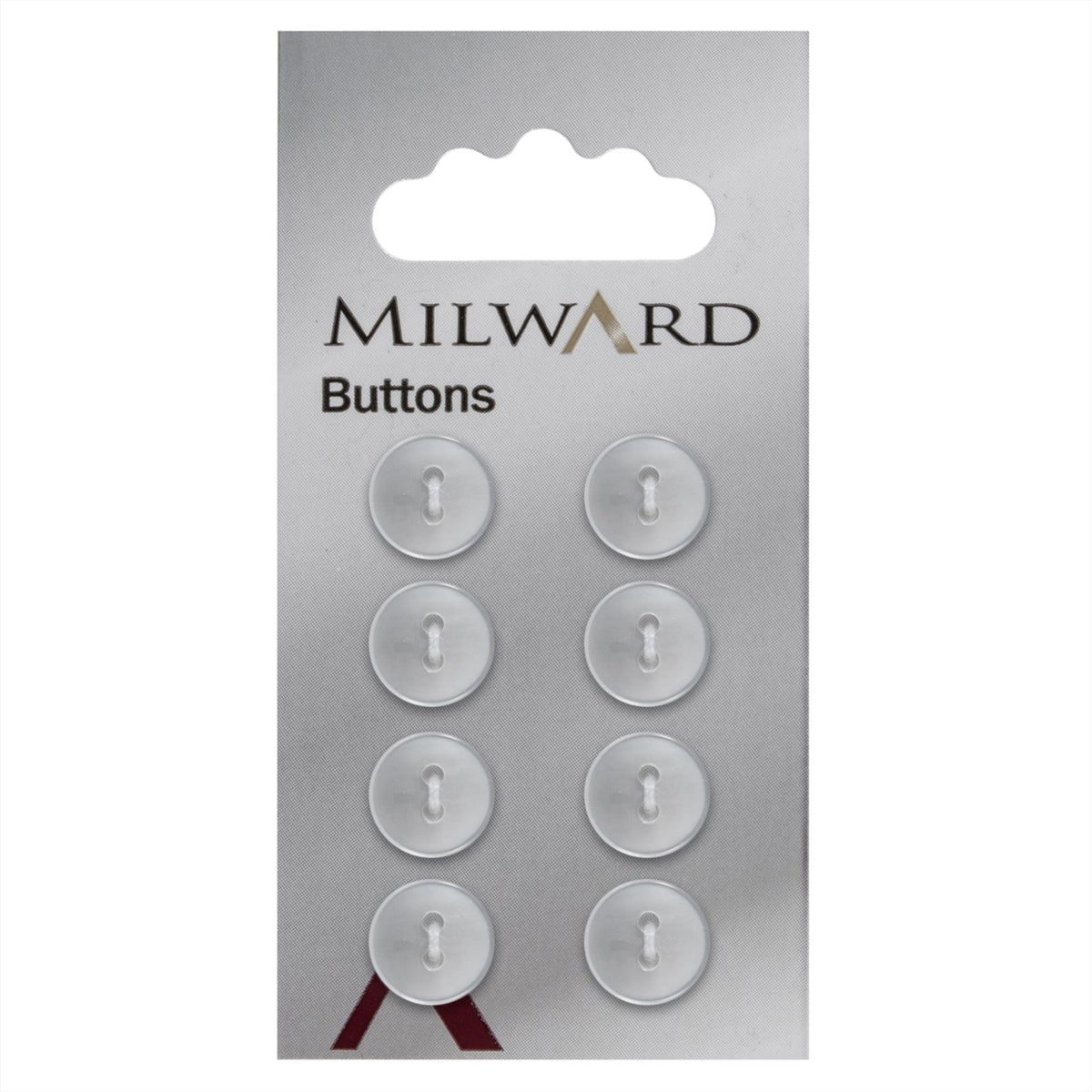 Milward Parelmoer Knoop Wit Glanzend Smalle Rand 11mm (8 stuks)