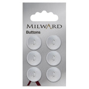 Milward Parelmoer Knoop Wit Glanzend Smalle Rand 16mm (6 stuks)