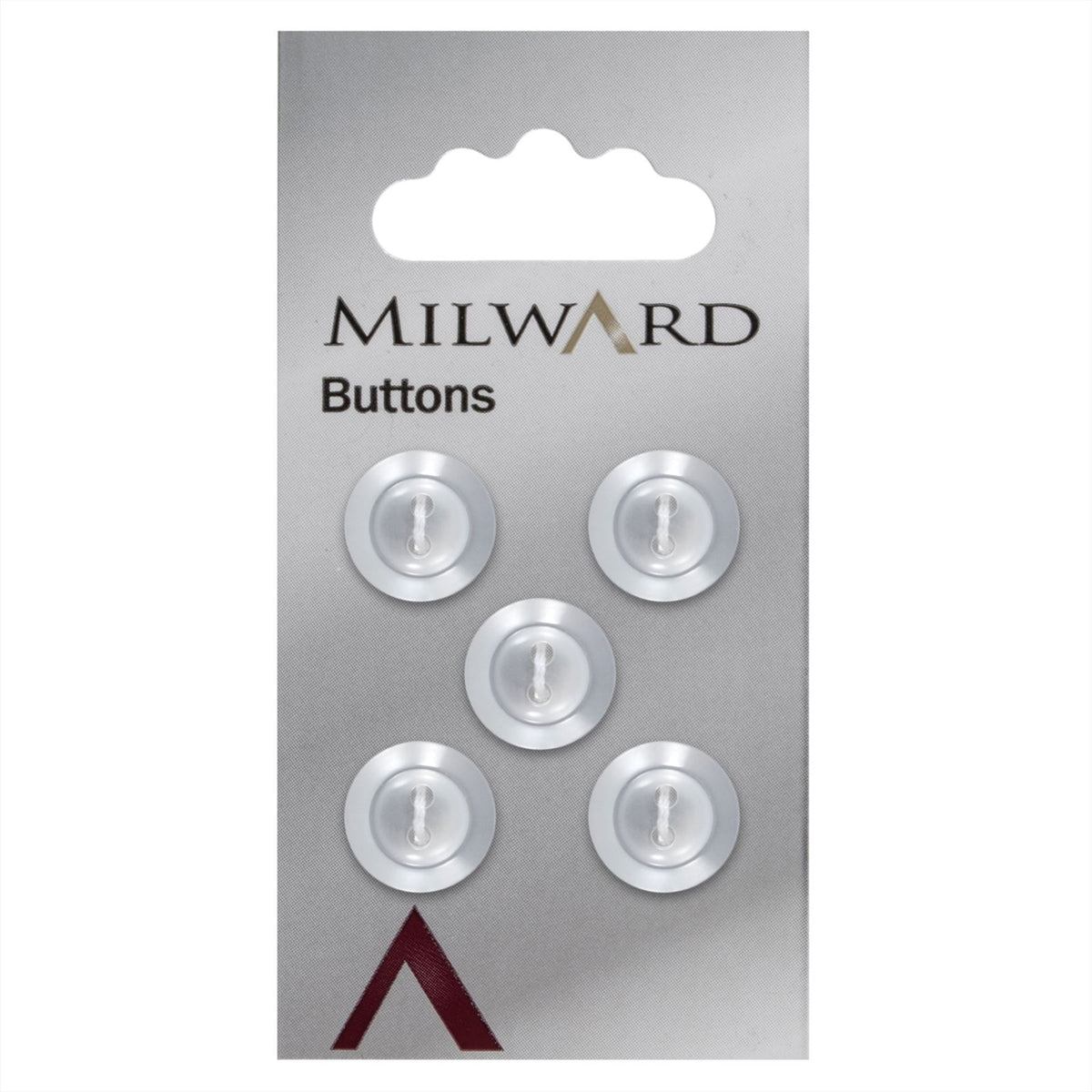 Milward Parelmoer Knoop Wit met Rand 13mm (5 stuks)