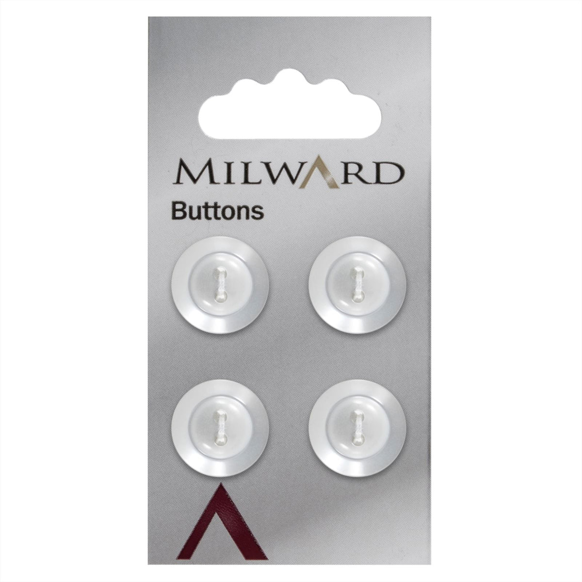 Milward Parelmoer Knoop Wit met Rand 16mm (4 stuks)