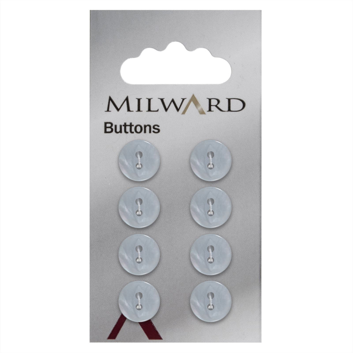 Milward Parelmoer Knoop Witblauw 11mm (8 stuks)