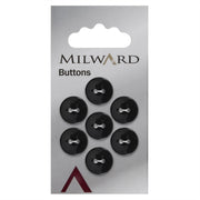 Milward Ronde Glanzende Knoop Zwart 13mm (7 stuks)