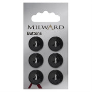 Milward Ronde Glanzende Knoop Zwart 16mm (6 stuks)