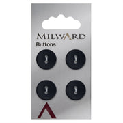 Milward Ronde Knoop Mat Donkerblauw 15mm (4 stuks)