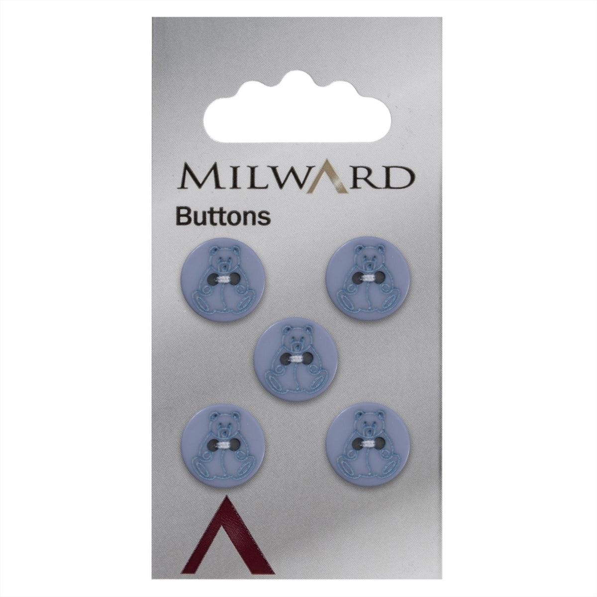 Milward Ronde Knoop met Figuur Beer Paars met Blauw 15mm (5 stuks)