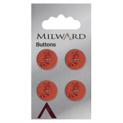 Milward Ronde Knoop met Figuur Bij Rood 15mm (4 stuks)