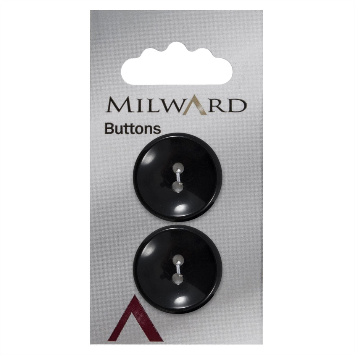 Milward Ronde Knoop Zwart 25mm (2 stuks)