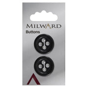 Milward Ronde Zwarte Knoop 22mm (2 stuks)
