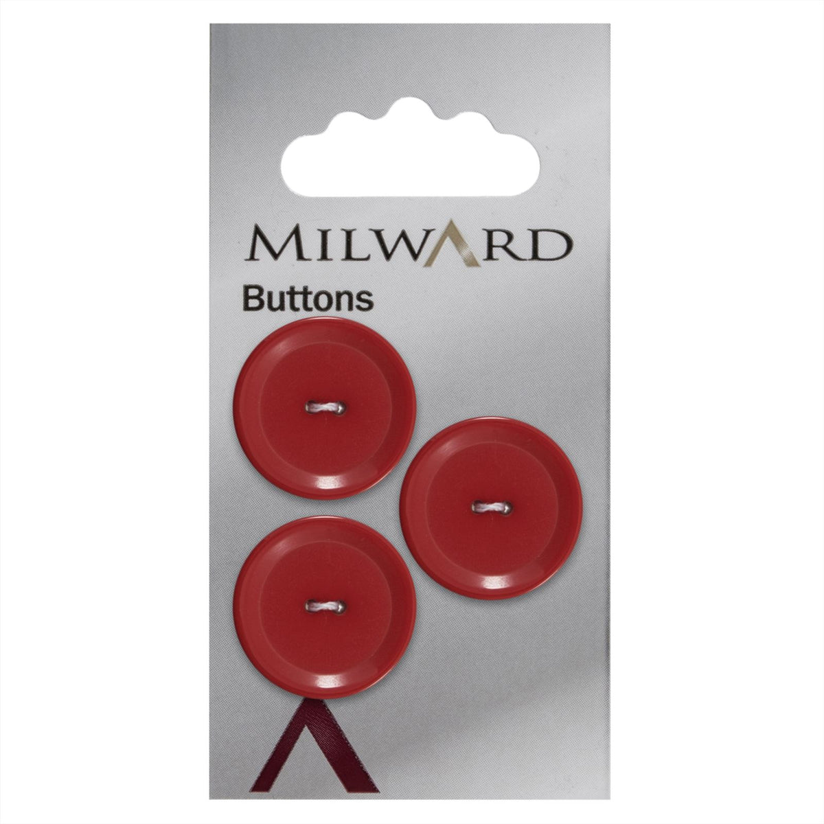 Milward Rood Glanzende Knoop 20mm (3 stuks)