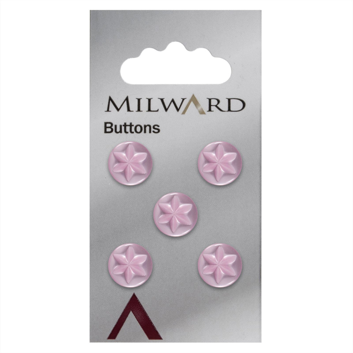 Milward Roze Knoop met Ster 11mm (5 stuks)
