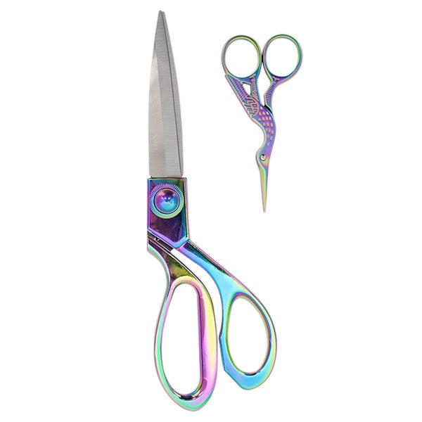 Milward Set Stoffenschaar (20cm) & Borduurschaar (9,5cm) Rainbow - productfoto van de schaar