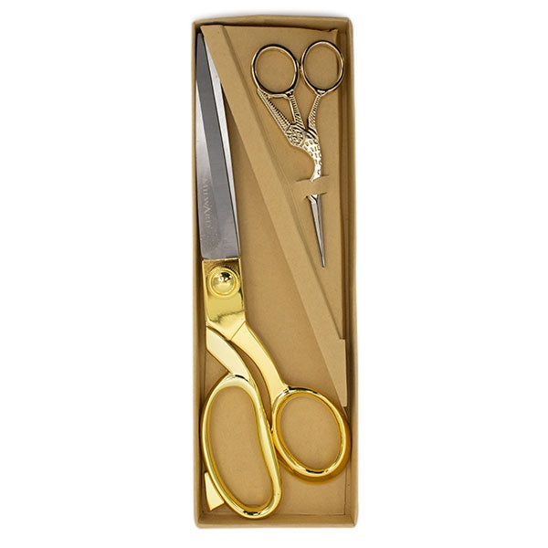 Milward Set Stoffenschaar (25,5cm) & Borduurschaar (11,5cm) Gold - detailfoto van de schaar