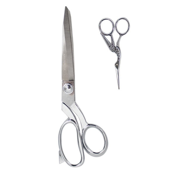 Milward Set Stoffenschaar (25,5cm) & Borduurschaar (11,5cm) Silver - productfoto van de schaar