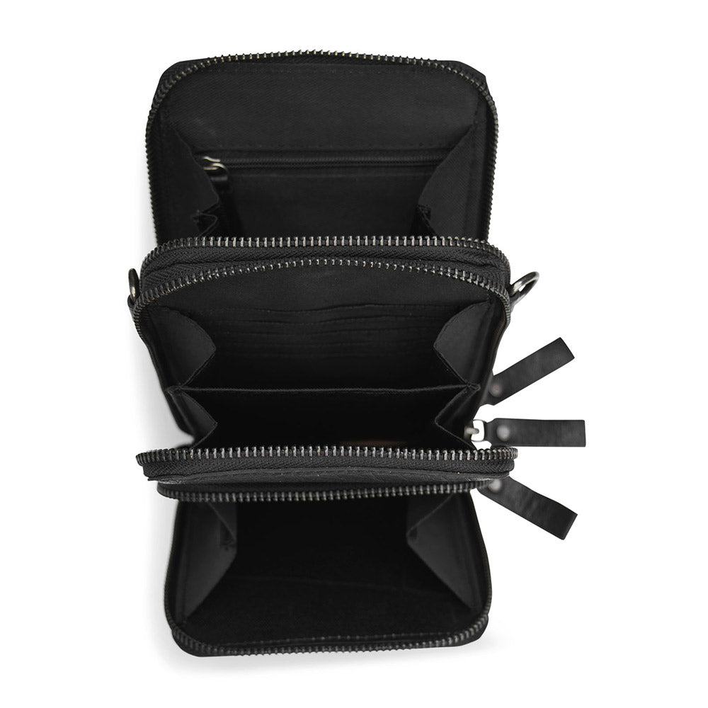 Qb black — gemaakt met MUUD Dafne - Black Handgemaakt leren schoudertas (4)