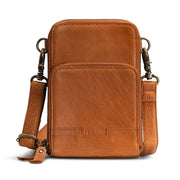 MUUD Dafne - Whiskey Handgemaakt leren schoudertas 19 x 12 cm