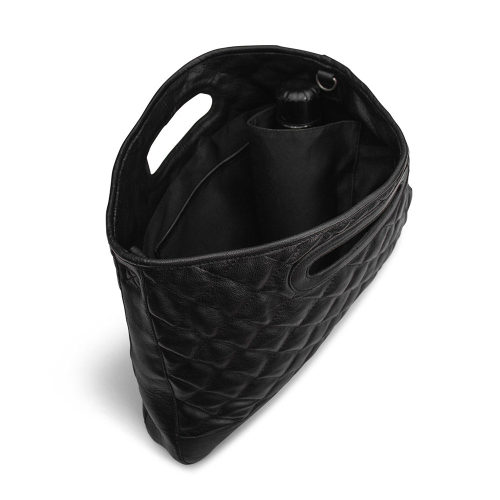 Qb black — gemaakt met MUUD Darcia - Black Handgemaakt leren boodschappentas (4)