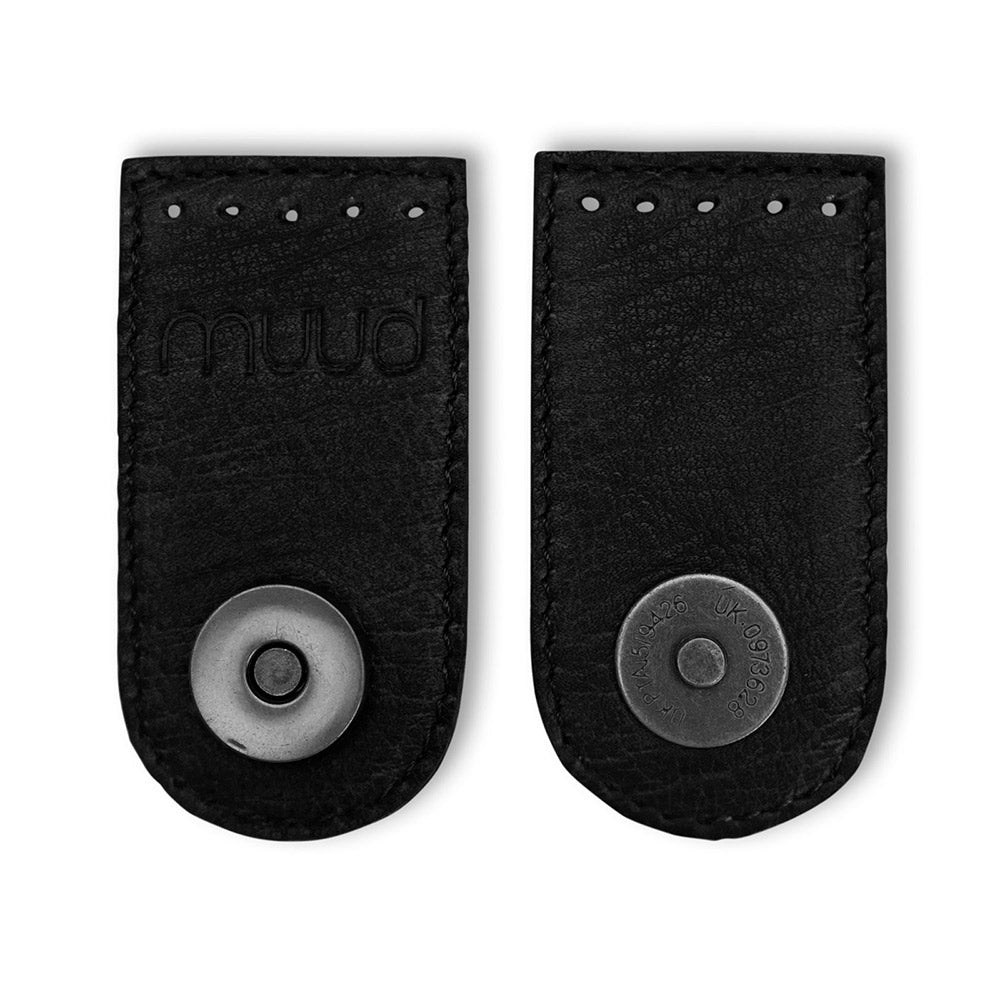 Qb black — gemaakt met MUUD Dede - Black Handgemaakt leren druksluiting 7,5 x
