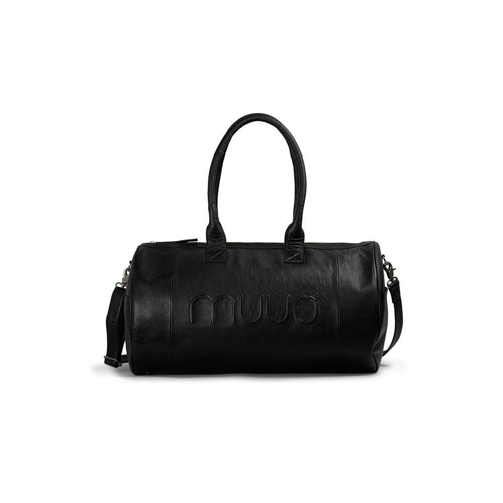 MUUD Drew Black - Handgemaakt leren weekendtas 28x28x50cm