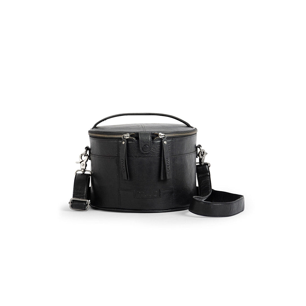 MUUD Enturn Black - Handgemaakt leren handwerkprojectentas 15x23cm