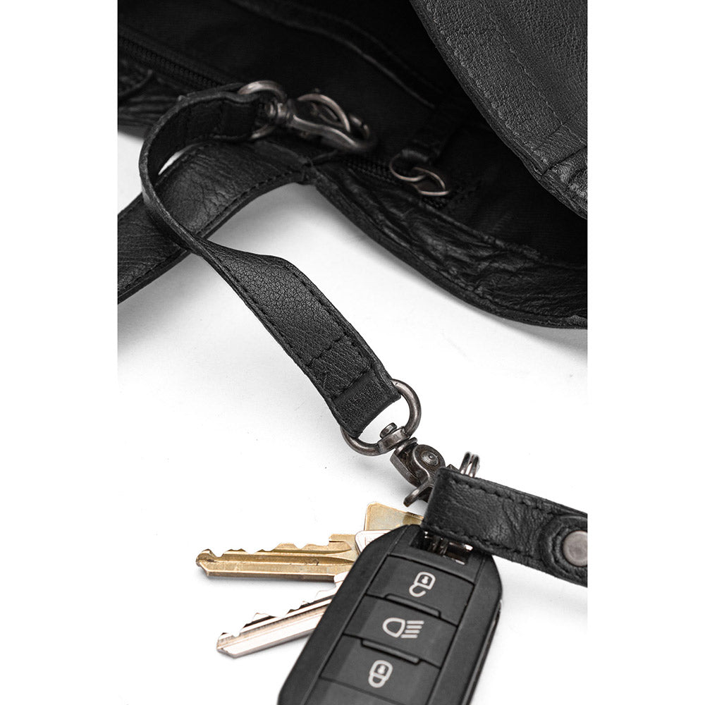 Qb black — gemaakt met MUUD Hiba Black - Handgemaakt leren shopper met opbergvakken 27x29cm (3)