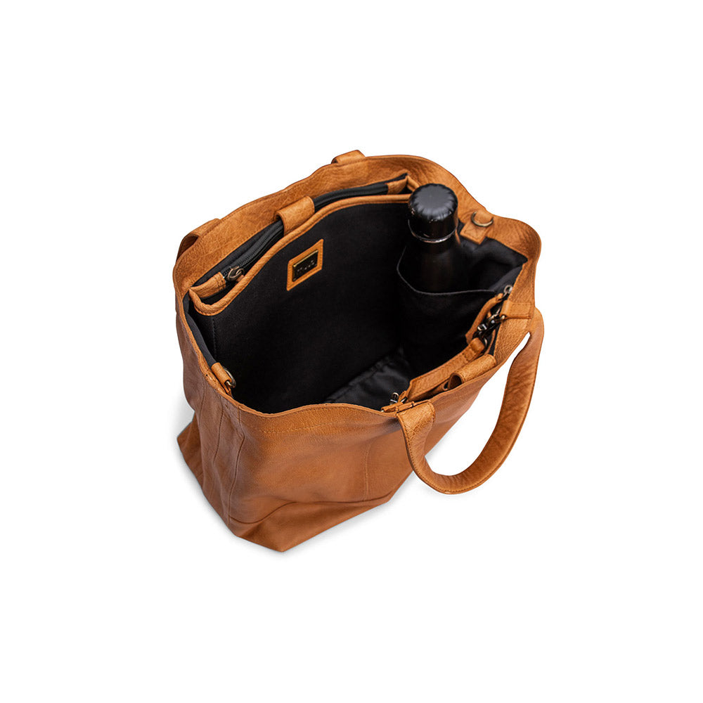 Qb whisky — gemaakt met MUUD Hiba Whisky - Handgemaakt leren shopper met opbergvakken 27x29cm (3)